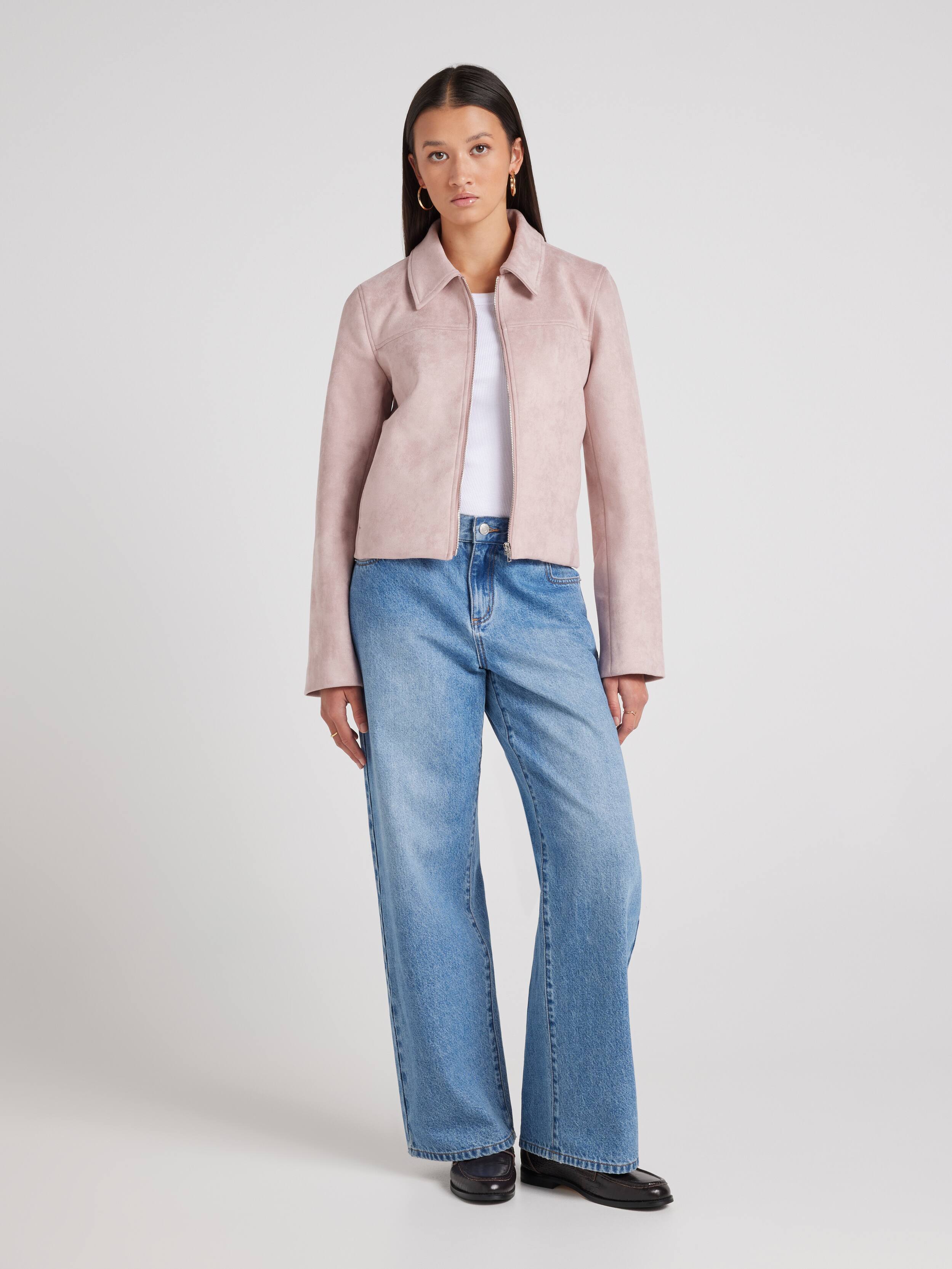 Suedette Zip Through