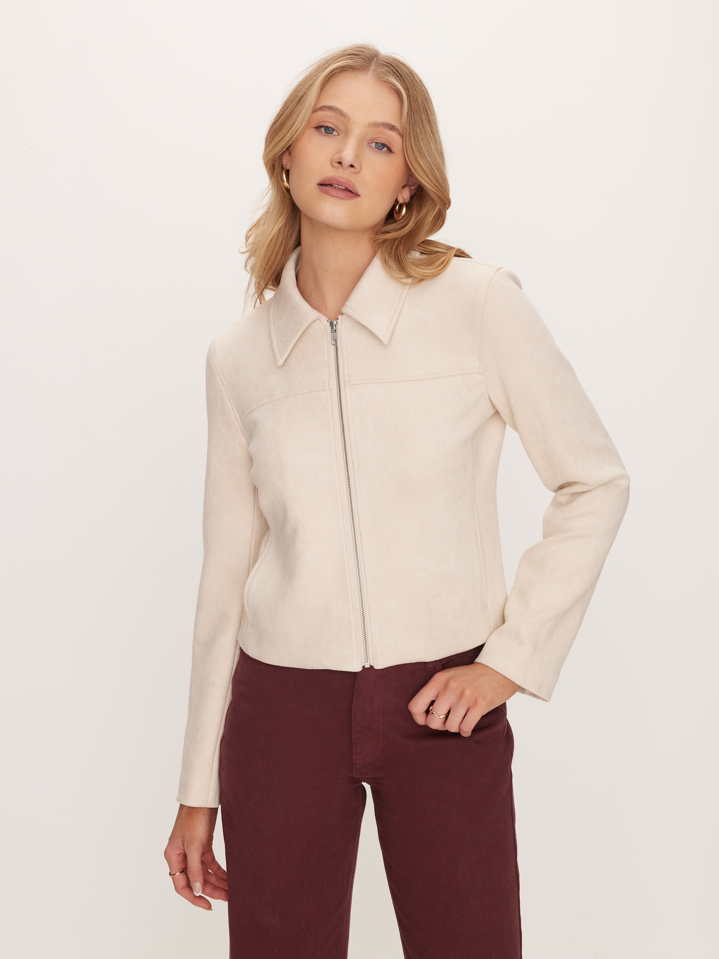 90S Suedette Zip Thru