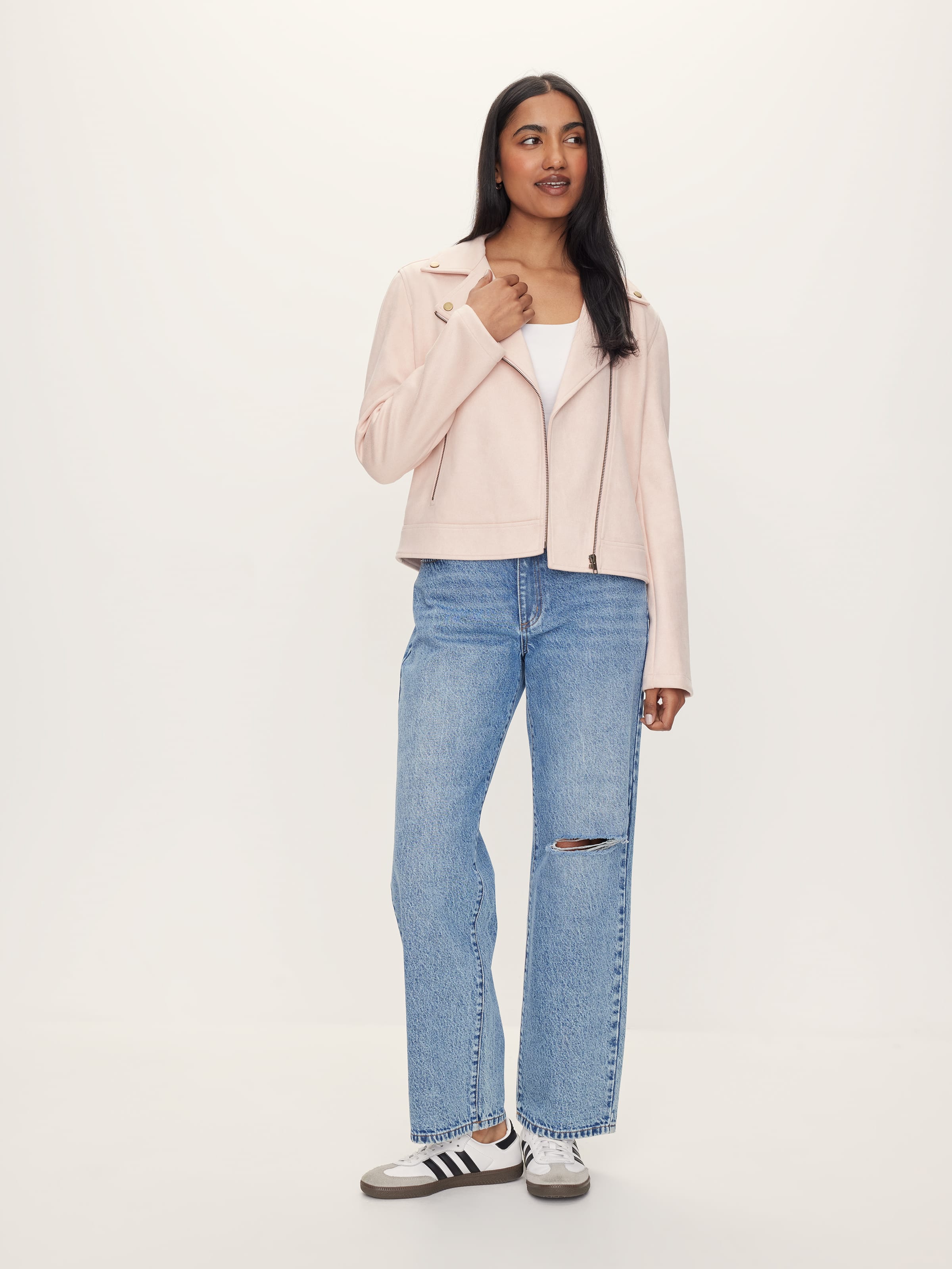 Flora Suedette Biker Jacket