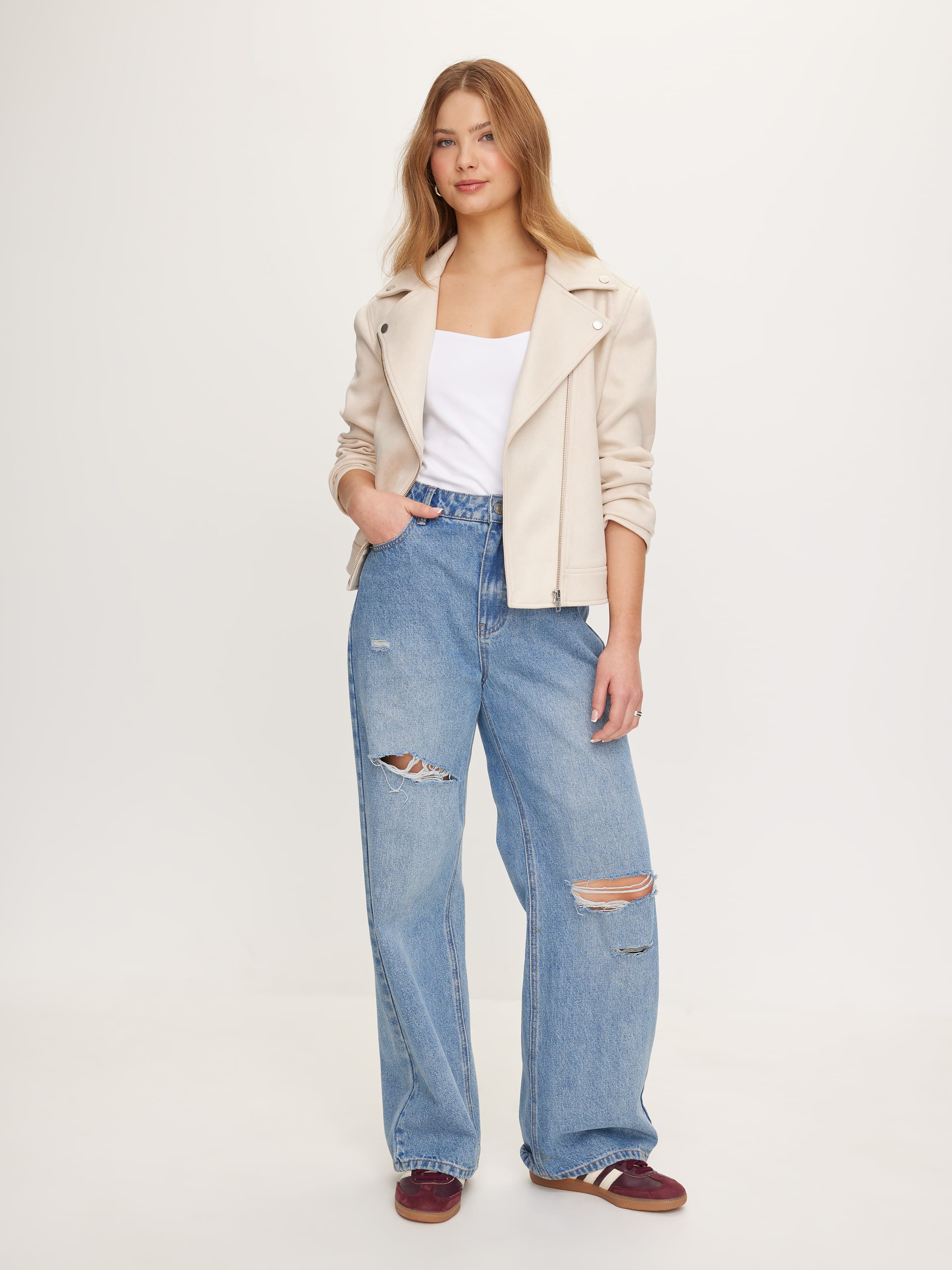 Flora Suedette Biker Jacket
