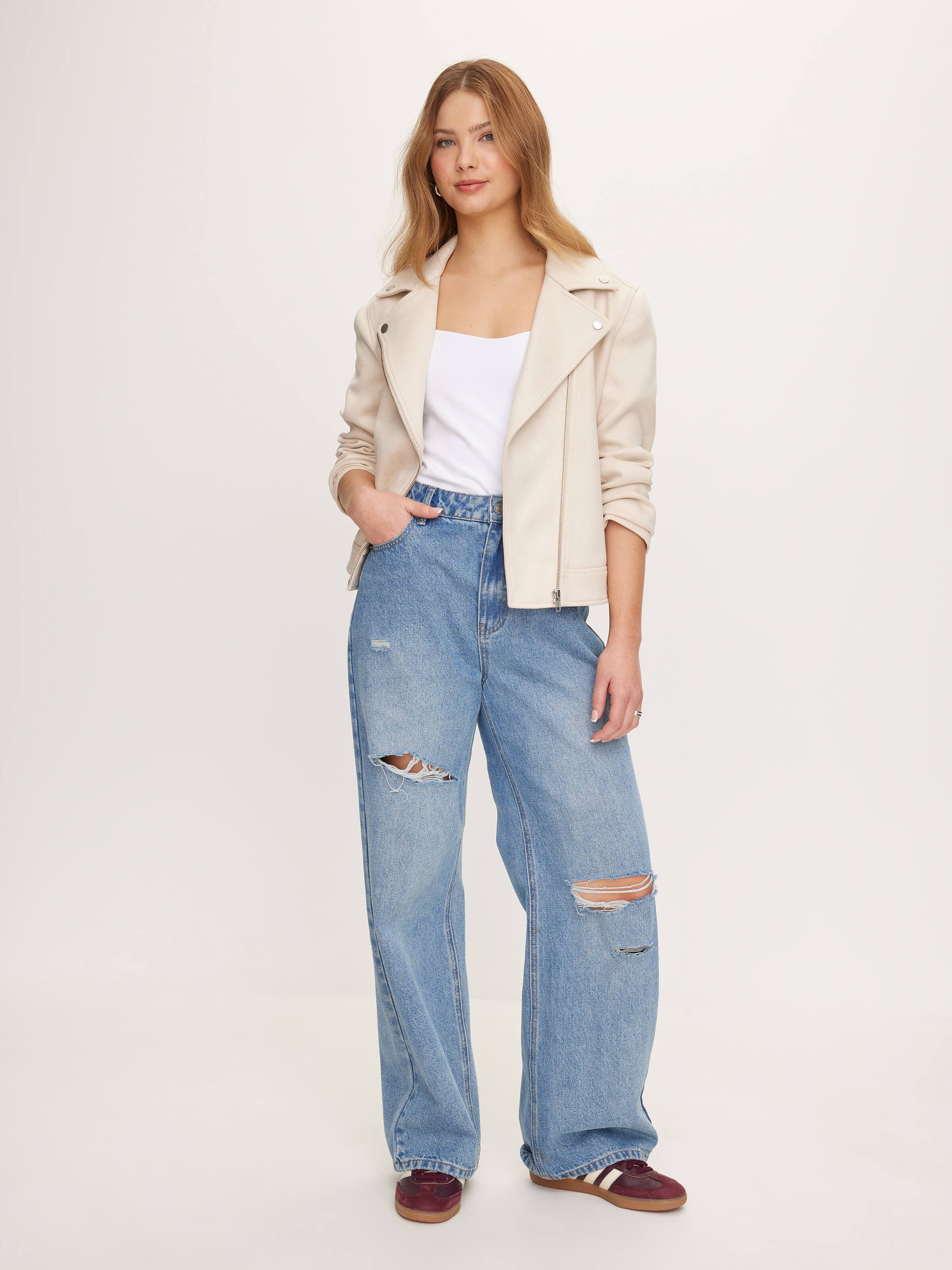 Flora Suedette Biker Jacket