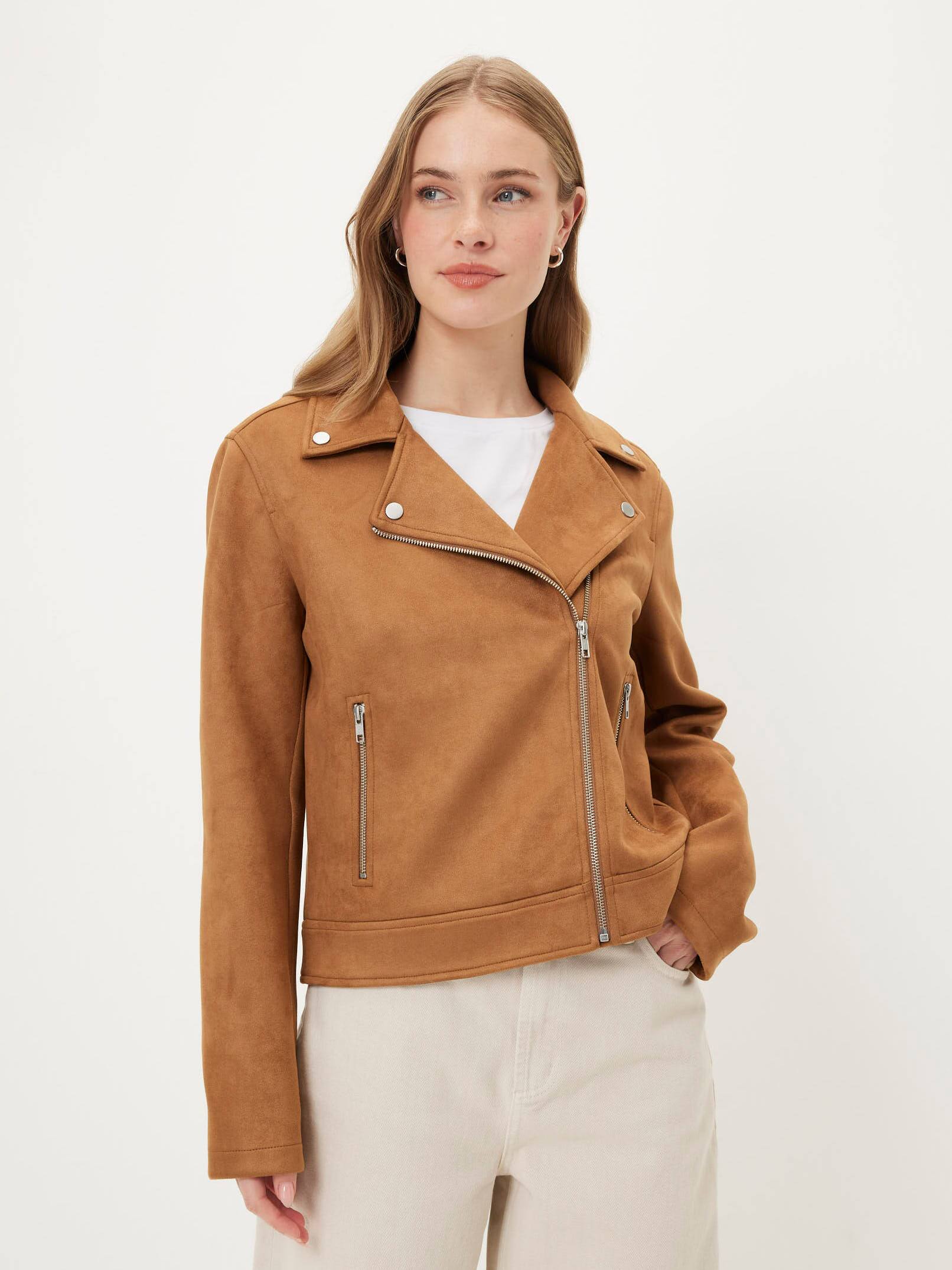 Flora Suedette Biker Jacket