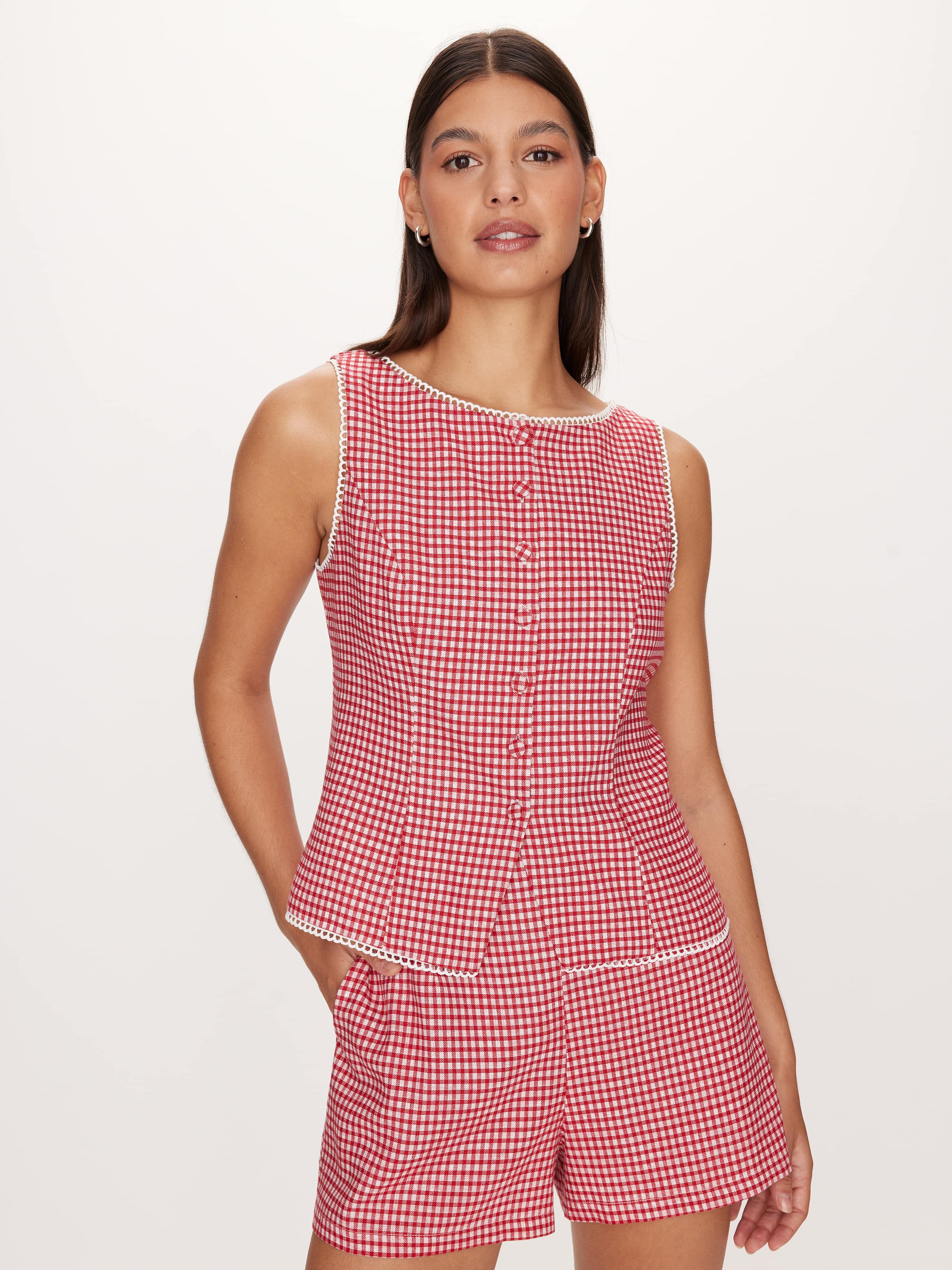 Cherie Gingham Vest