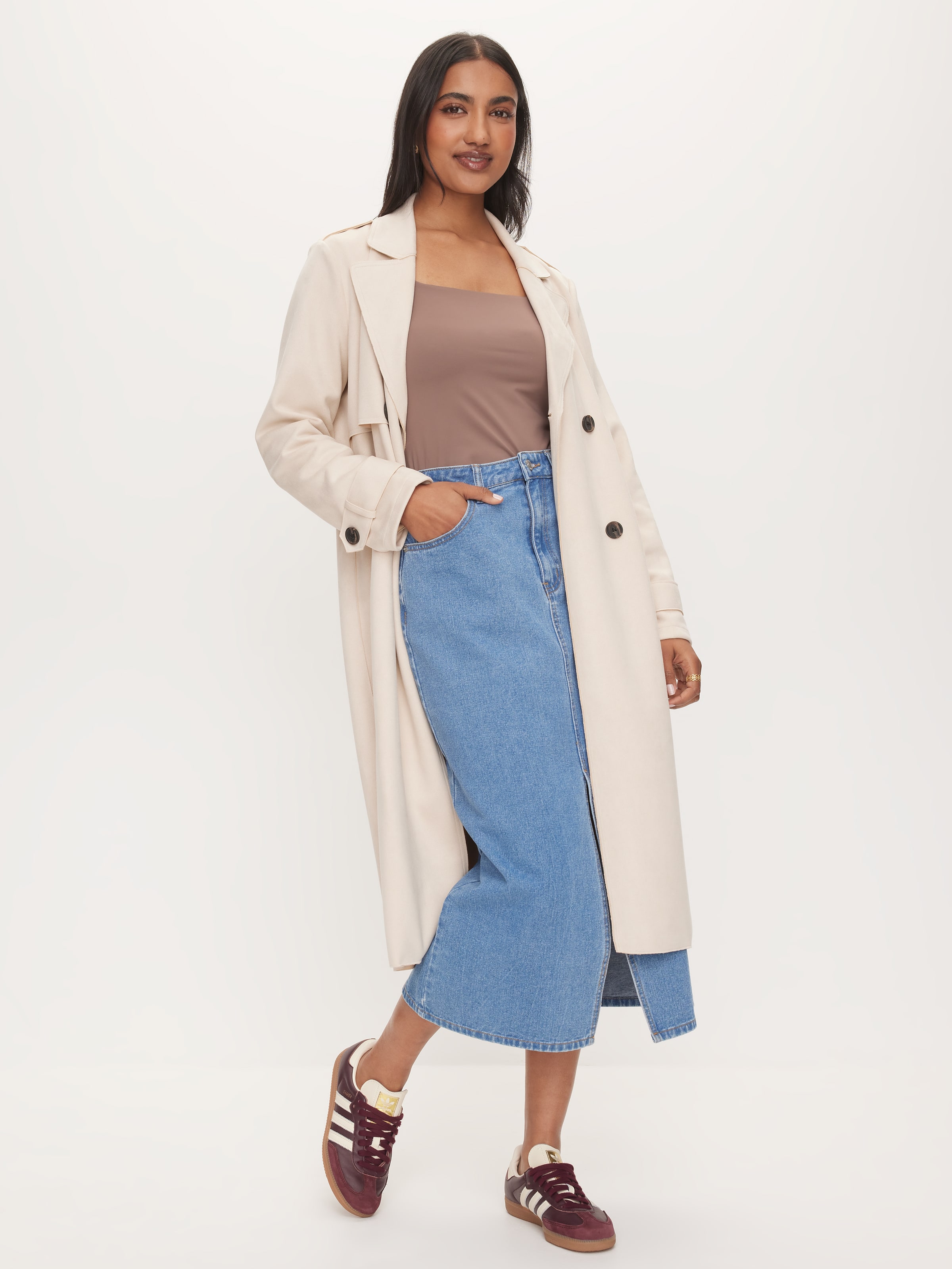 Addie Suedette Trench