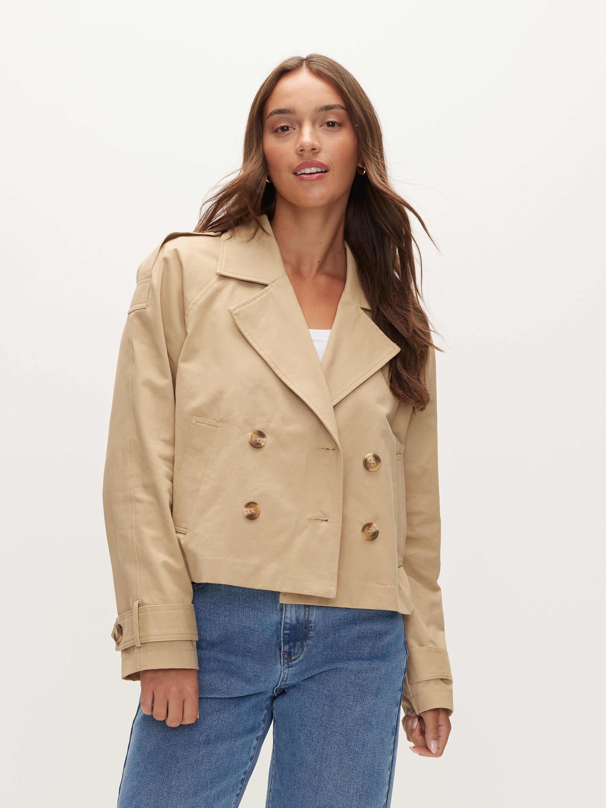 Amelie Cropped Trench