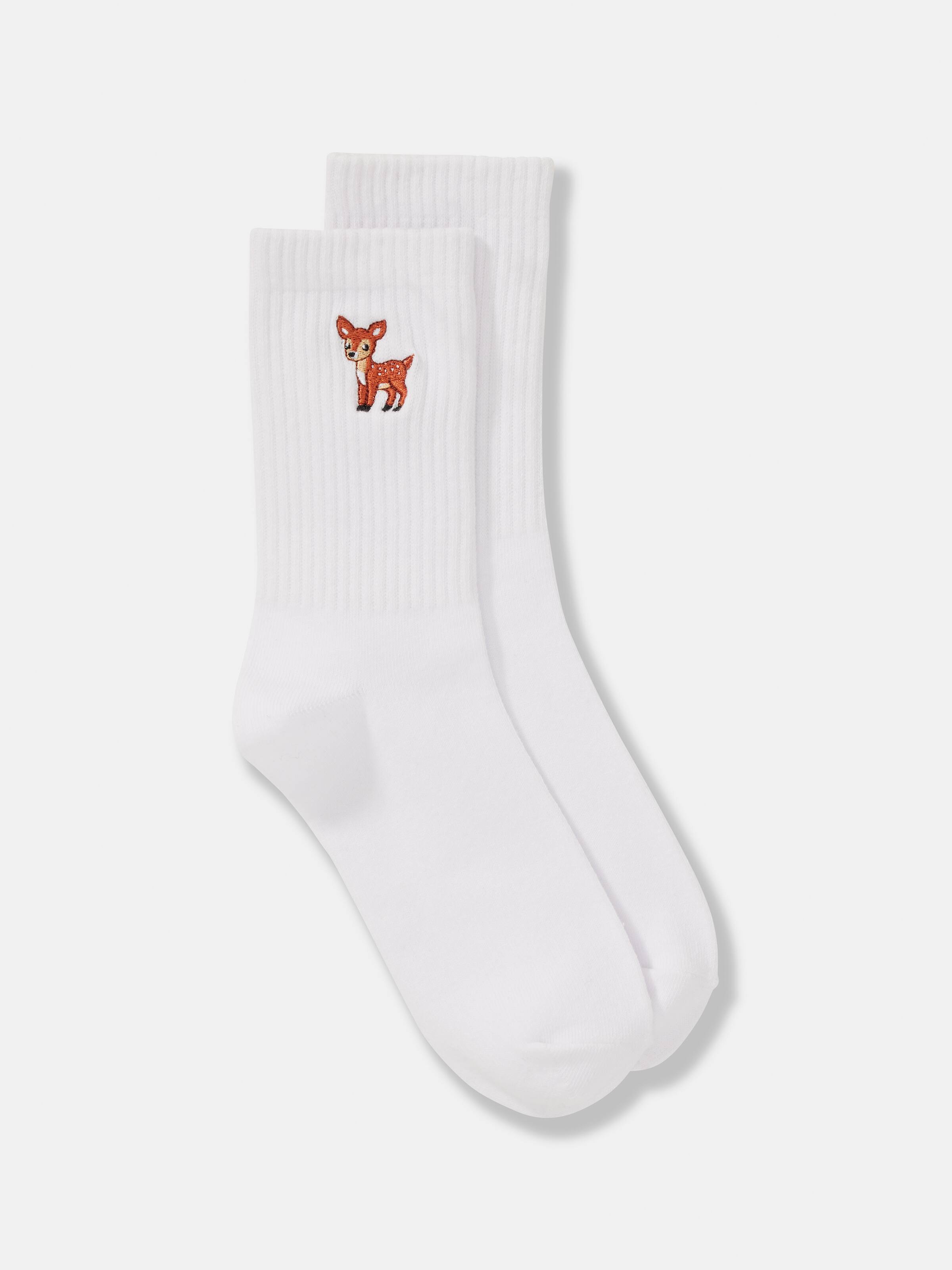 Embroidery Crew Sock