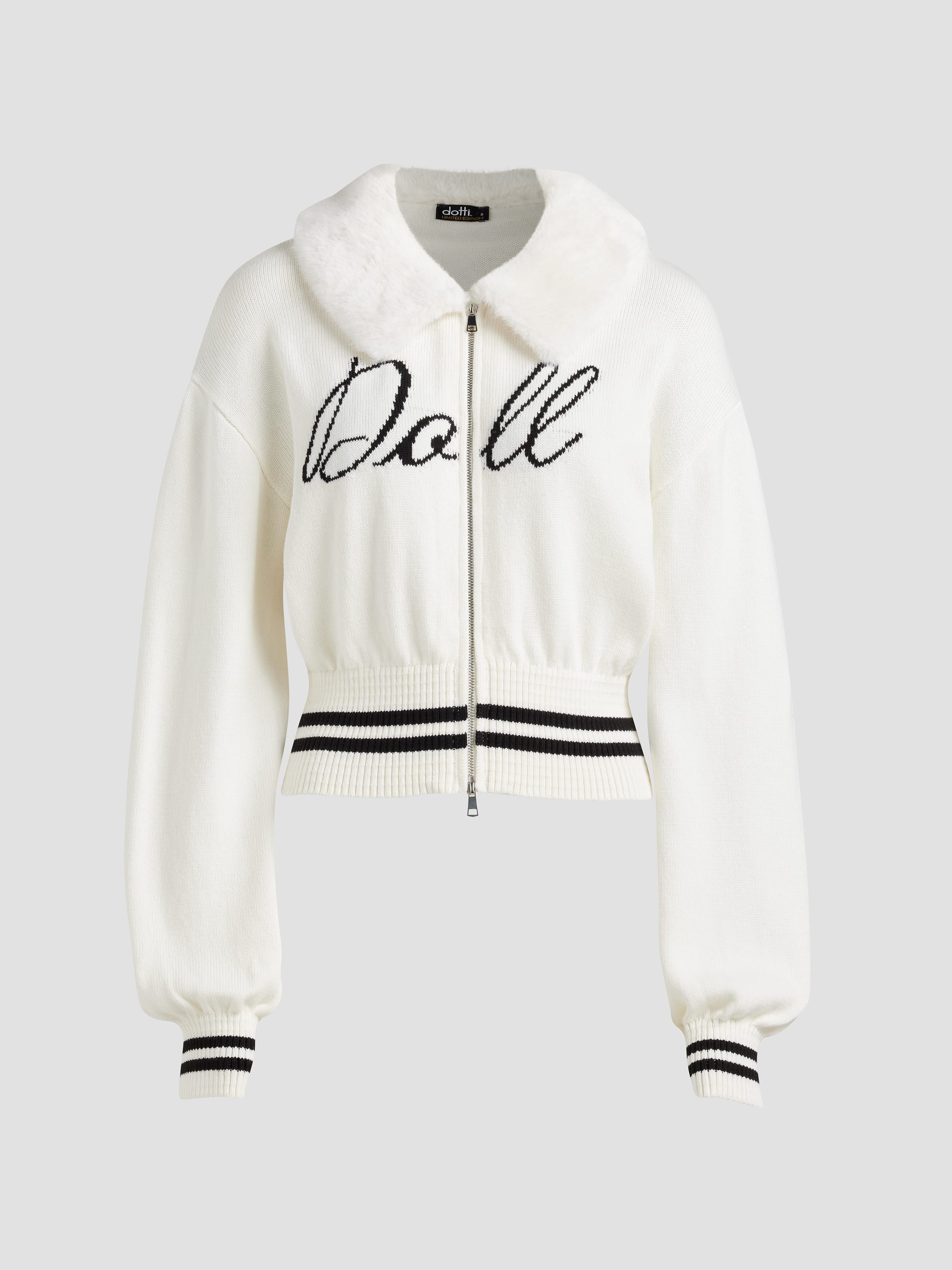 Doll Zip Faux Fur Cardi
