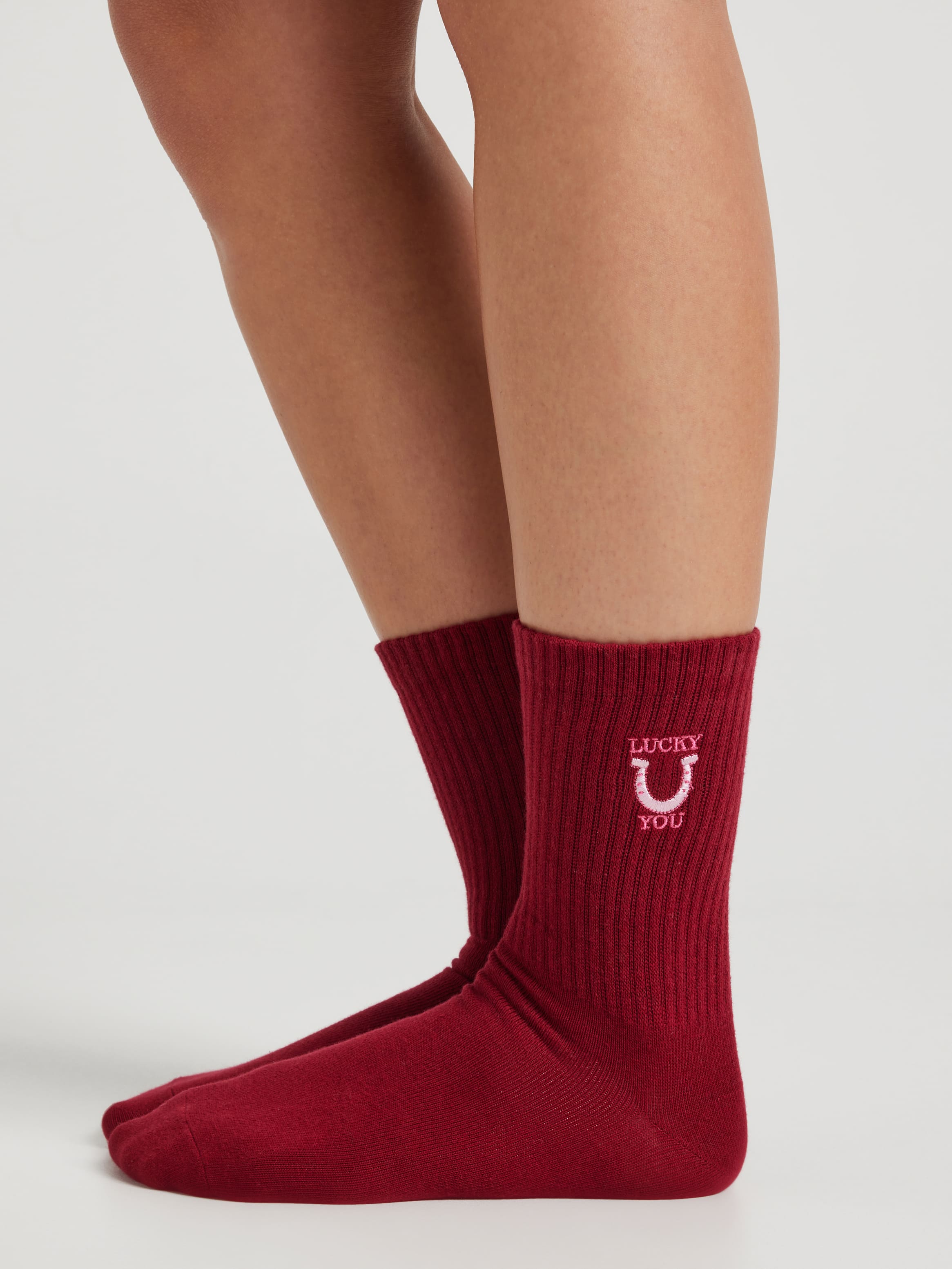 May Embroidery Crew Sock