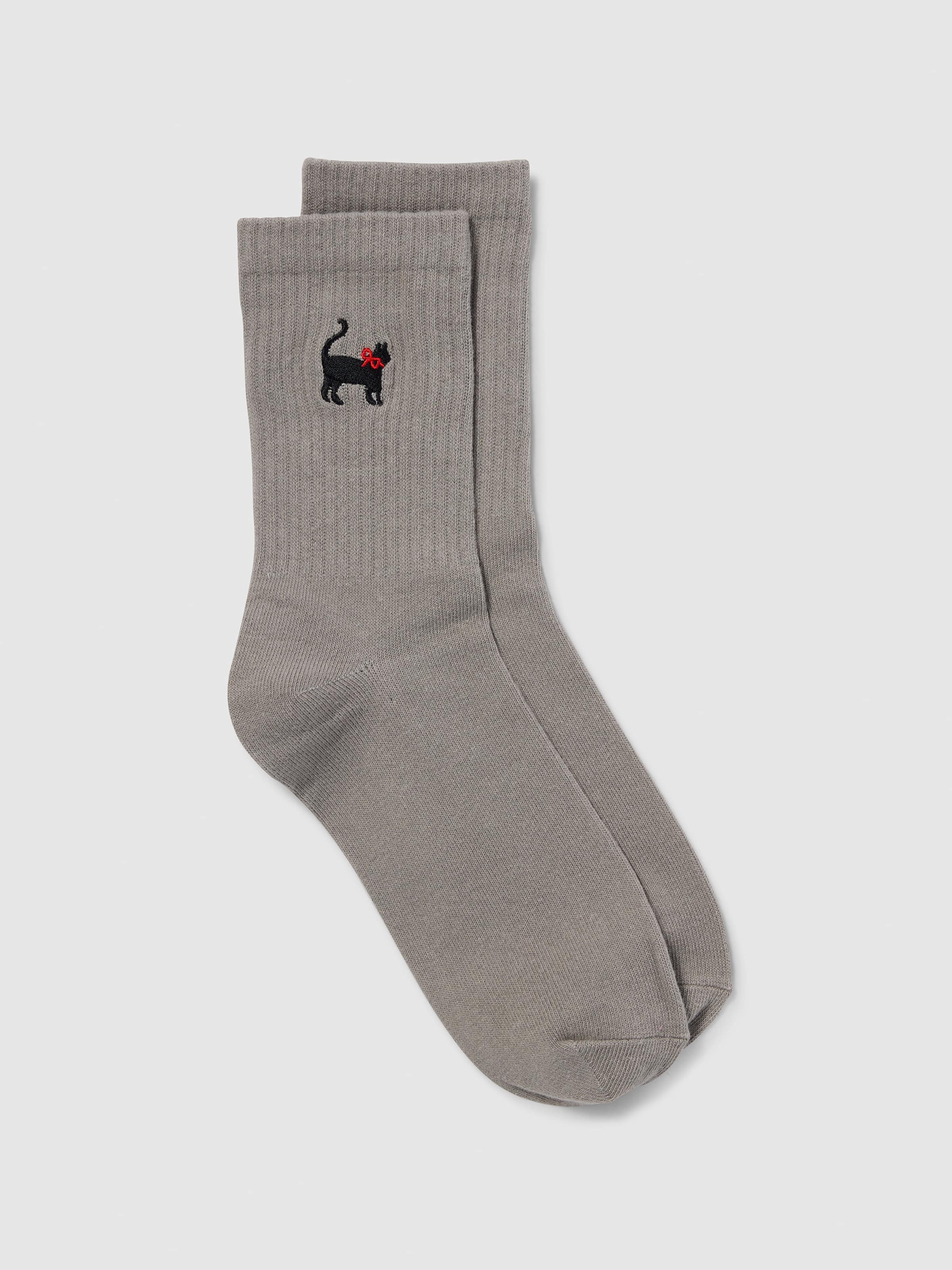 Embroidery Crew Sock