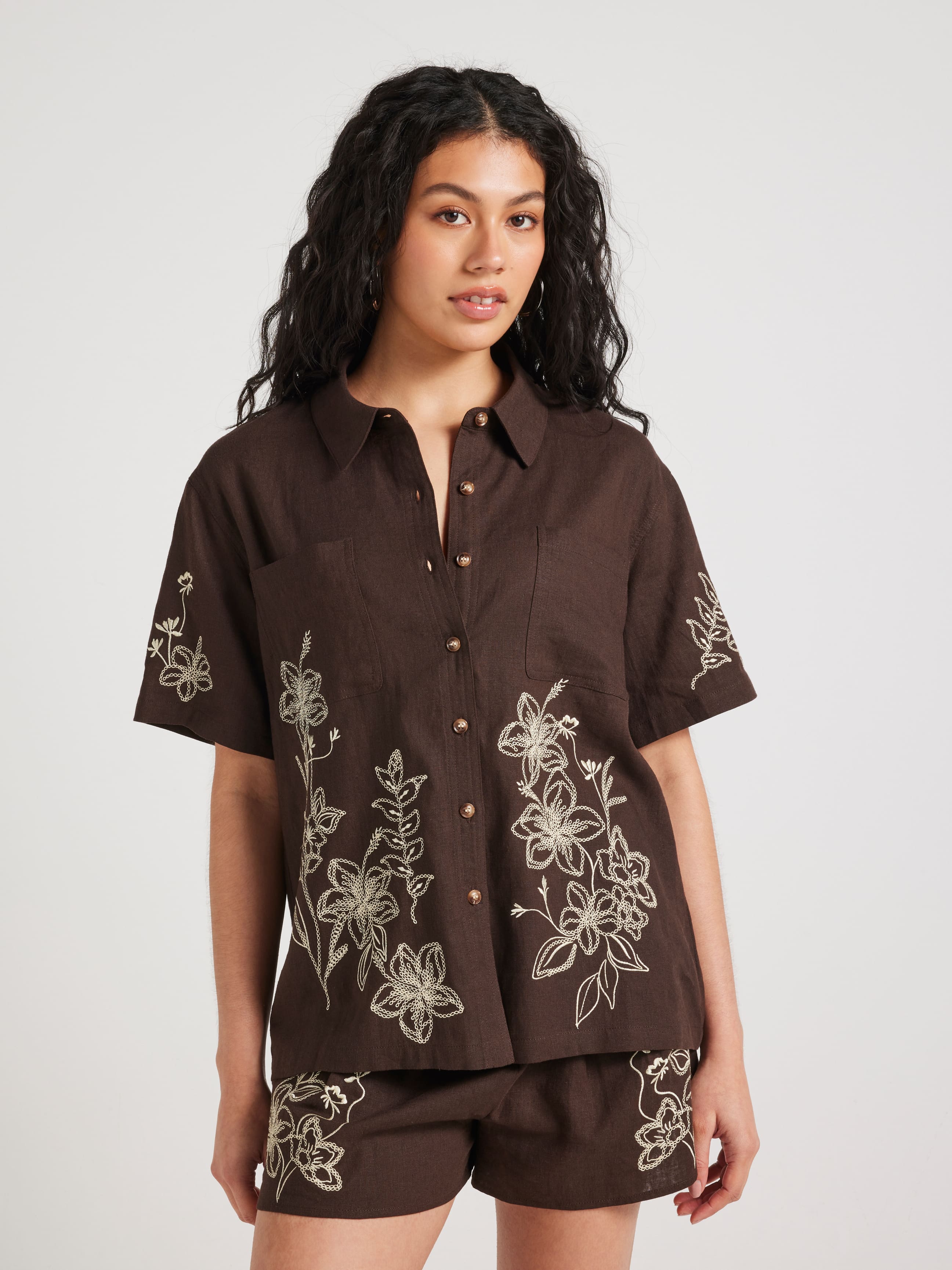 Intricate Embroidery Drew Shirt