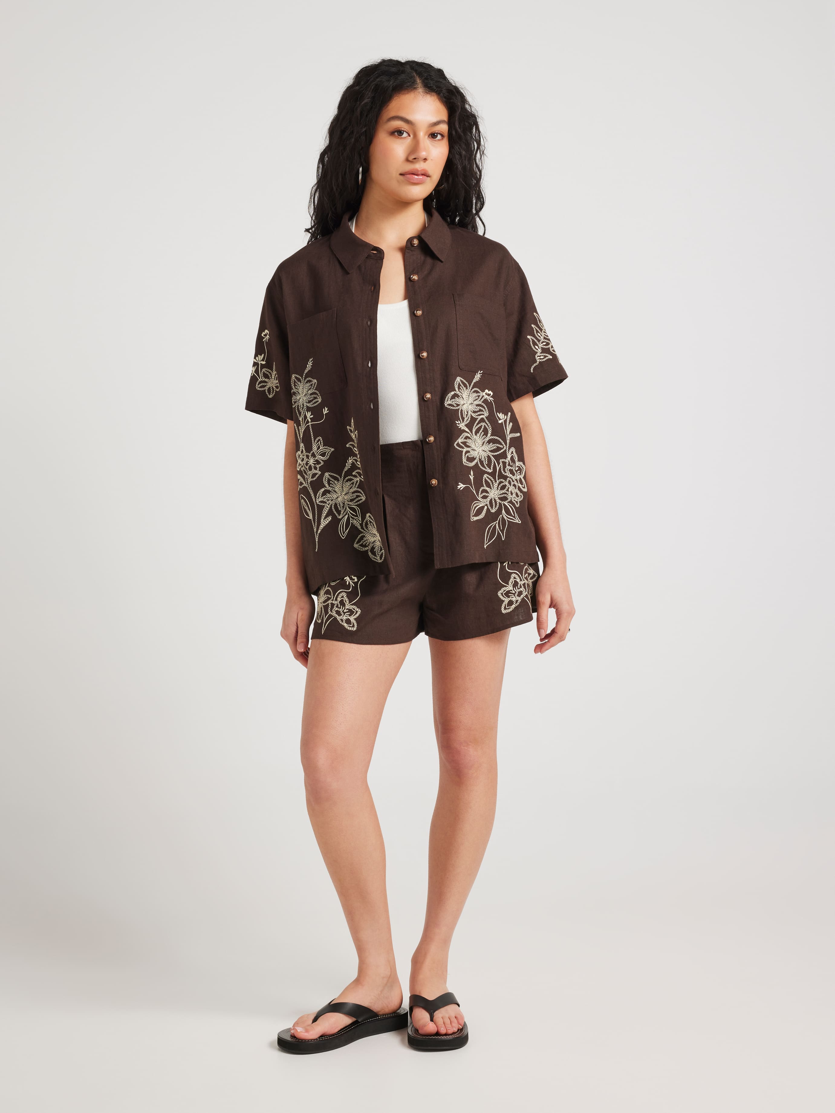Intricate Embroidery Drew Short