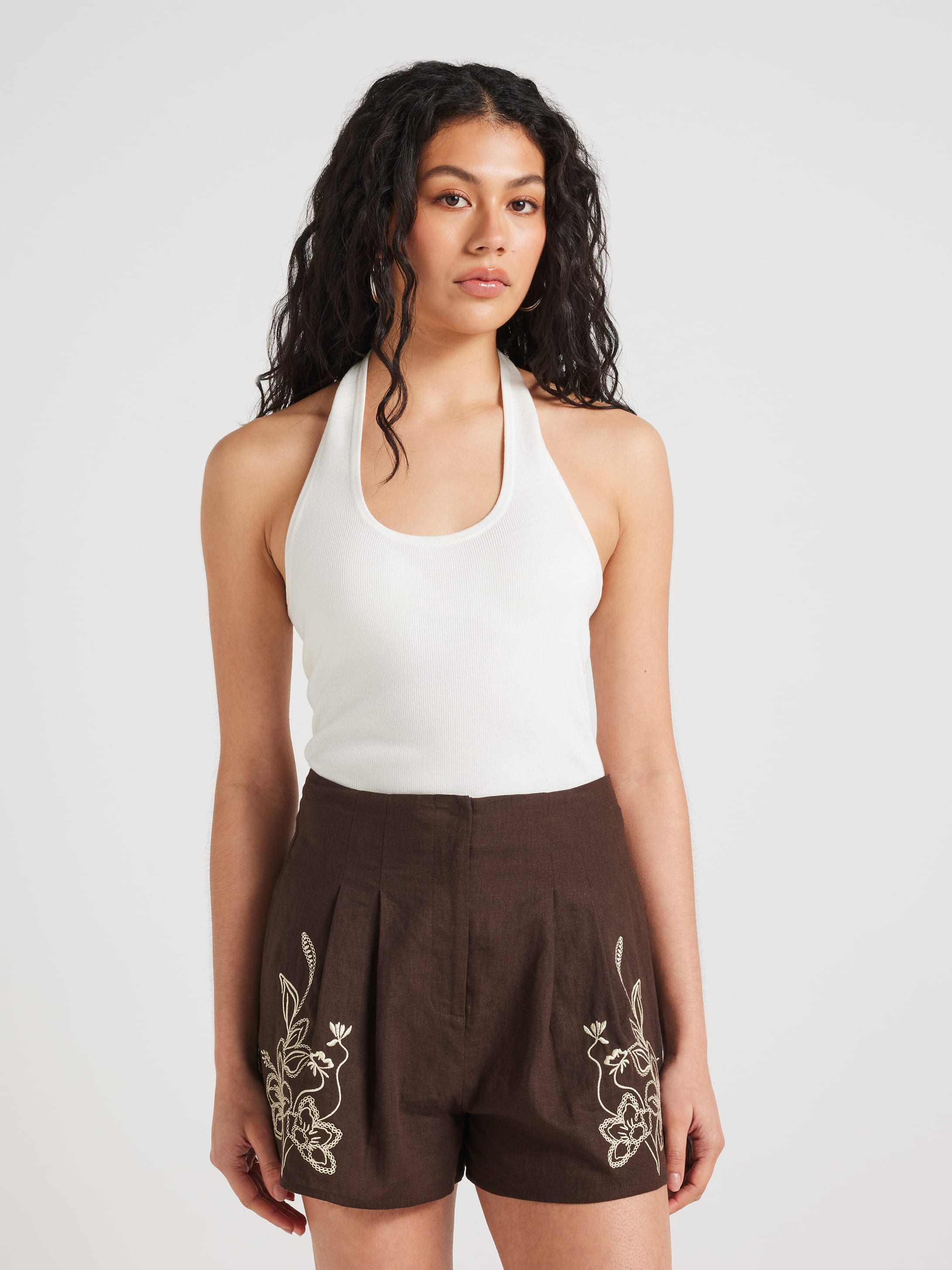 Intricate Embroidery Drew Short