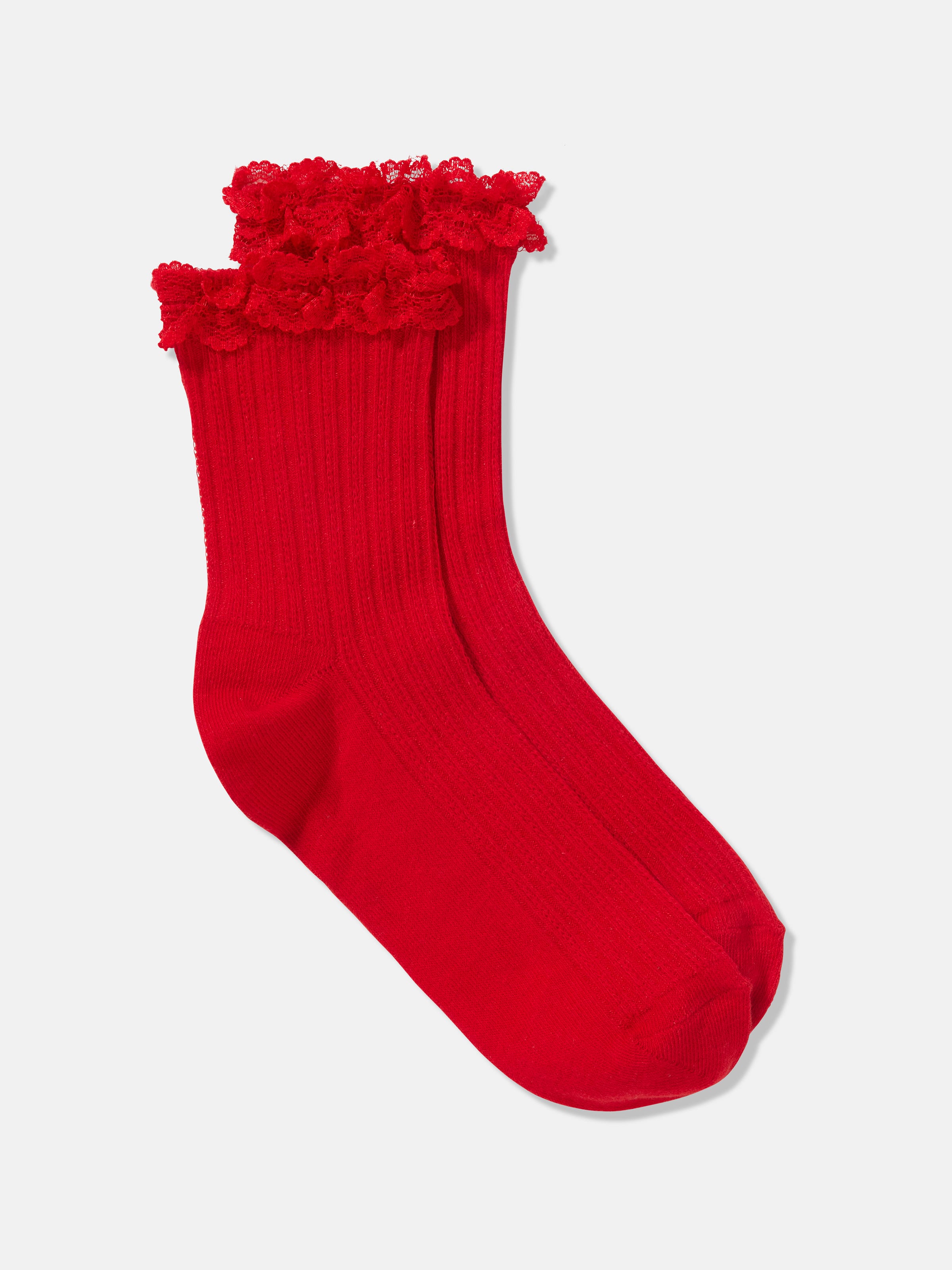 Lace Trim Crew Sock