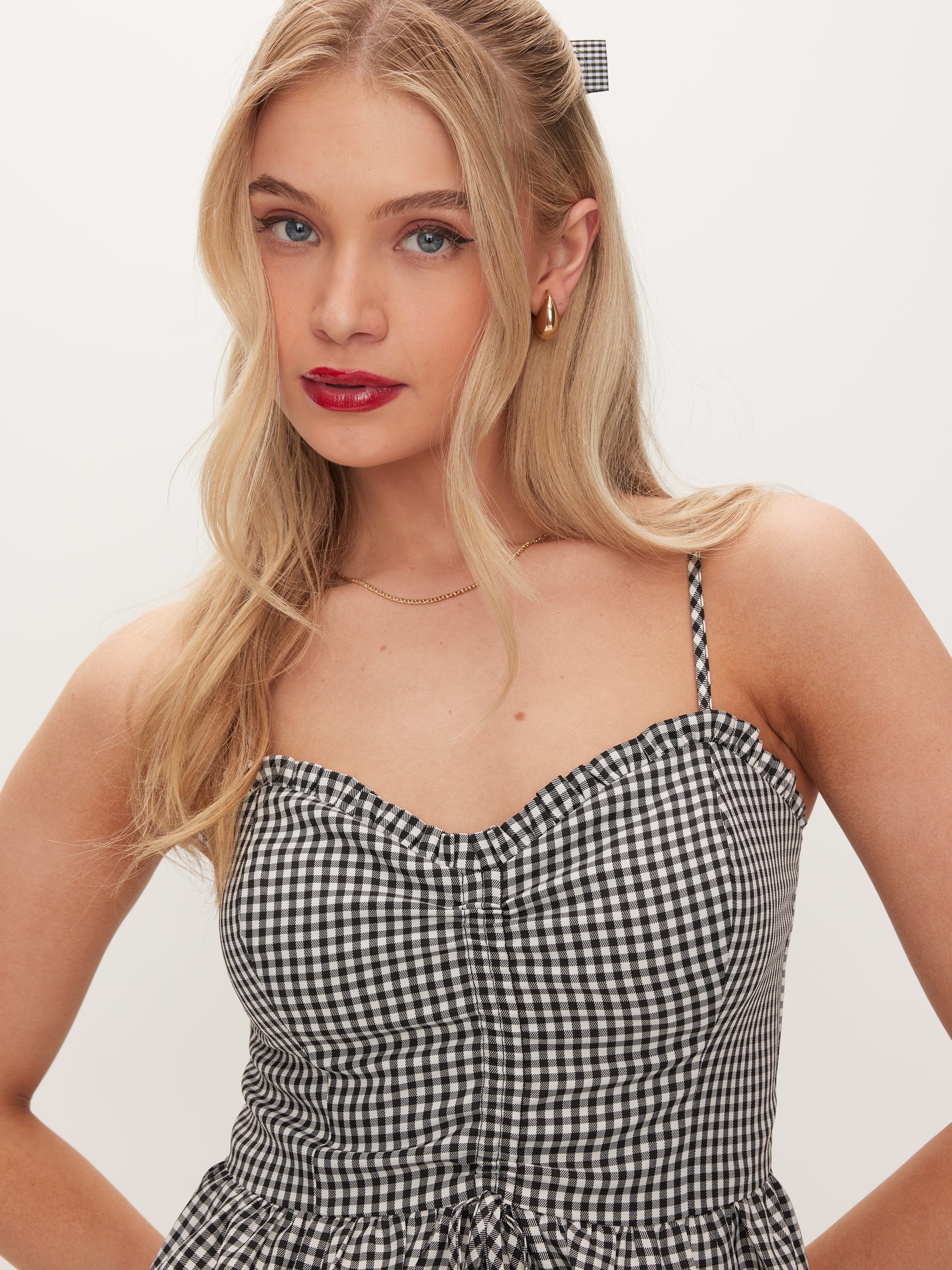 Gingham Ruffle Top