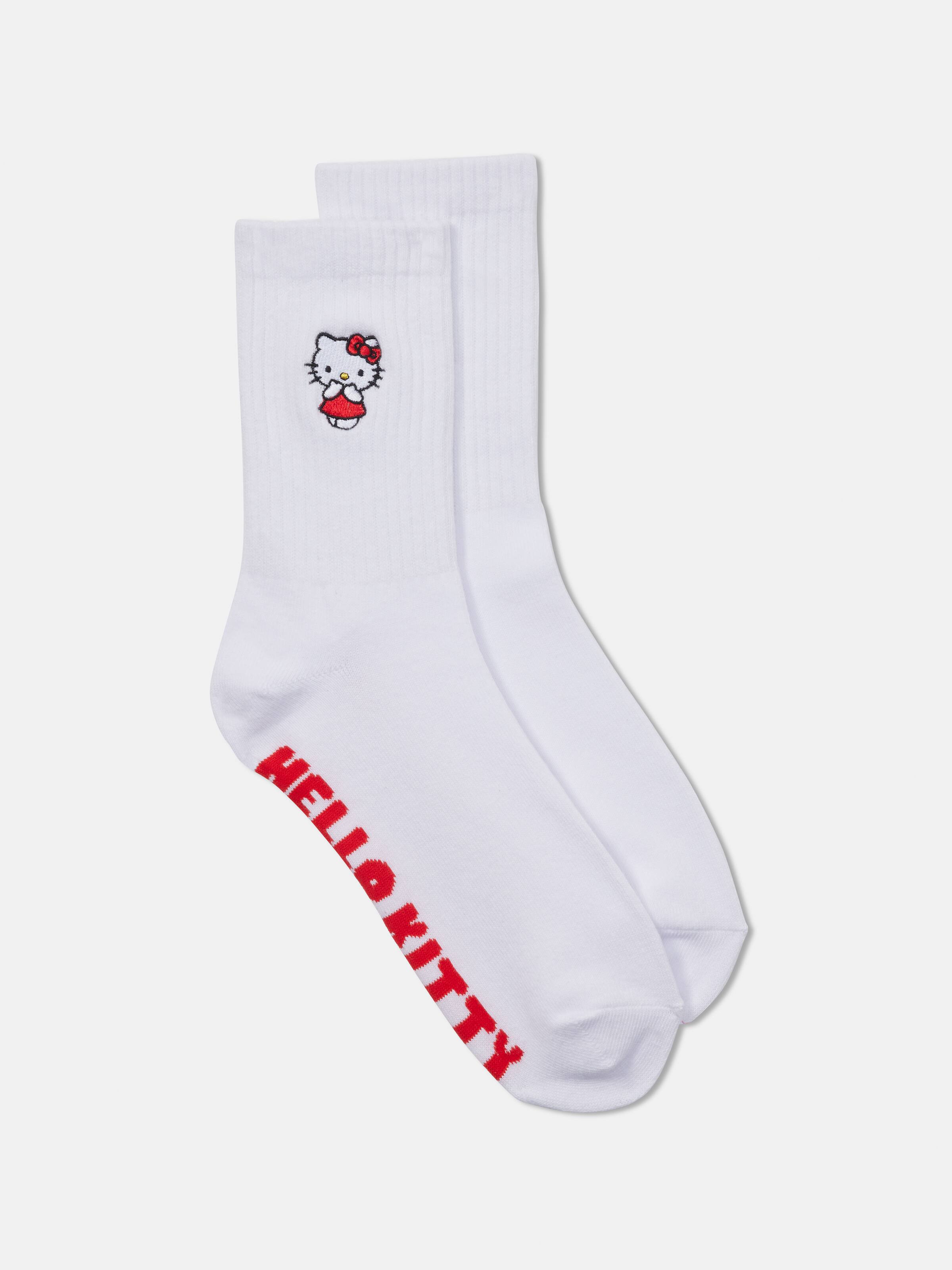 Hello Kitty Embroidered Crew Sock
