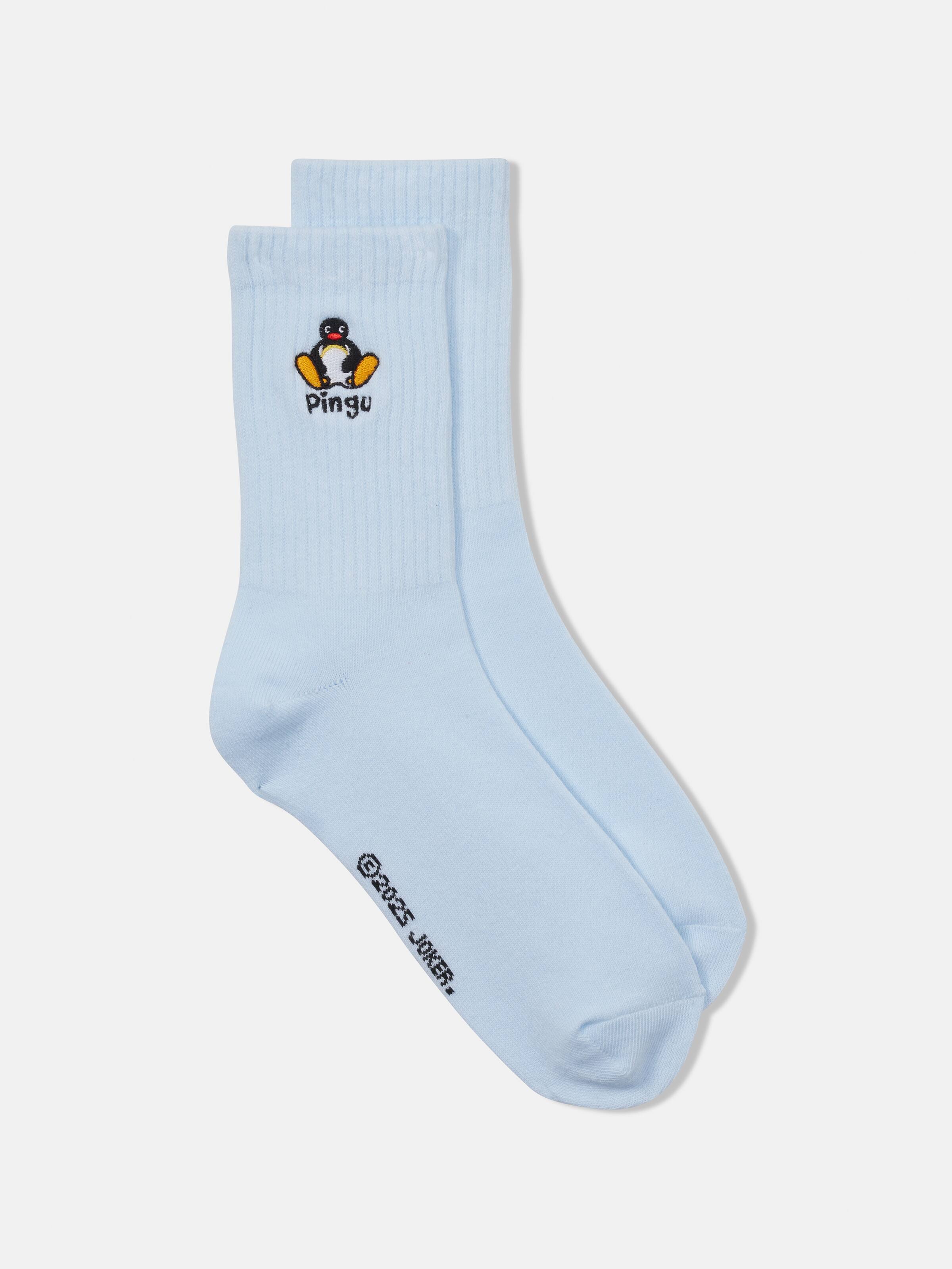 Pingu Embroidered Crew Sock