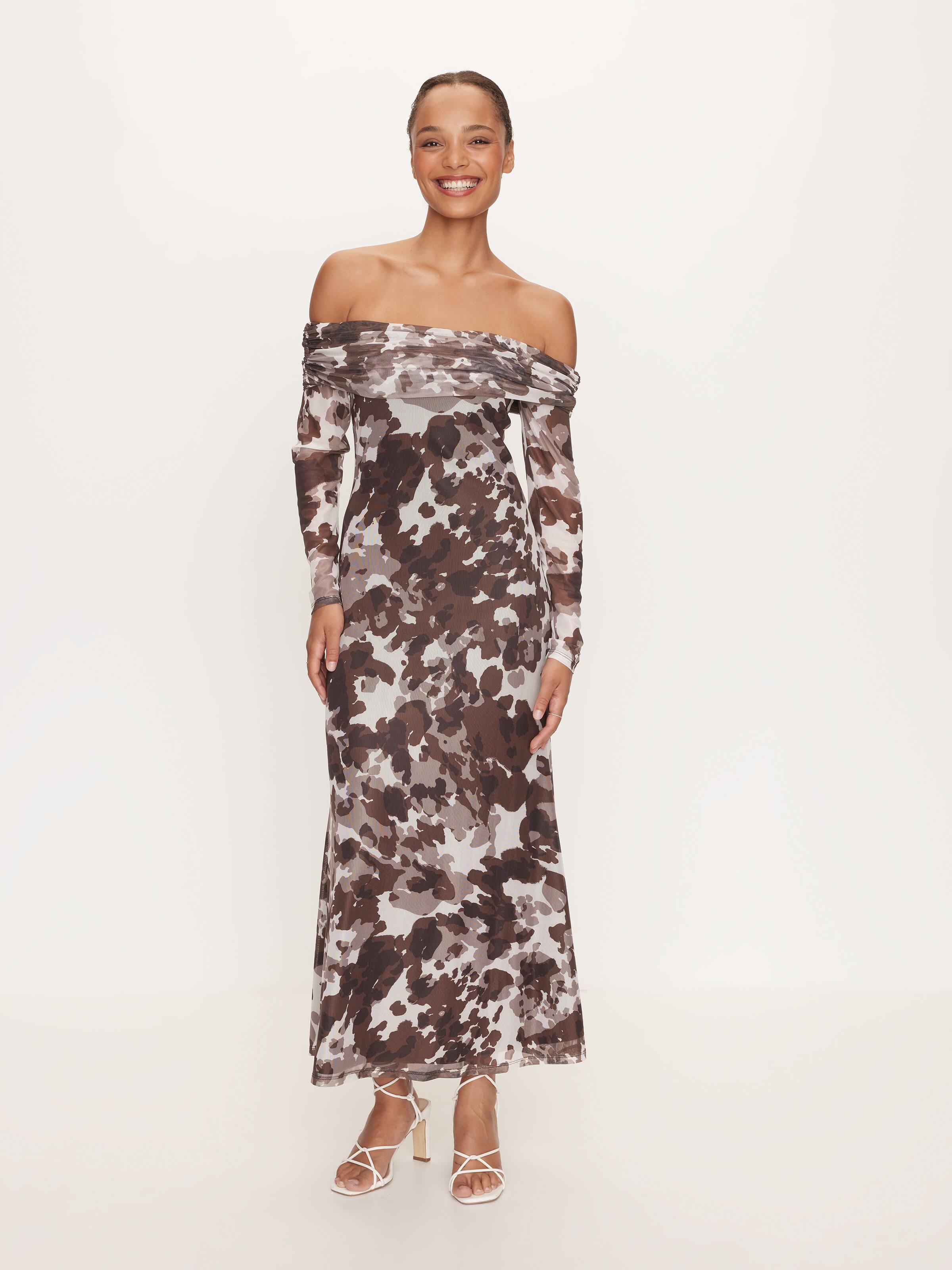 Leila Mesh Pony Maxi Dress
