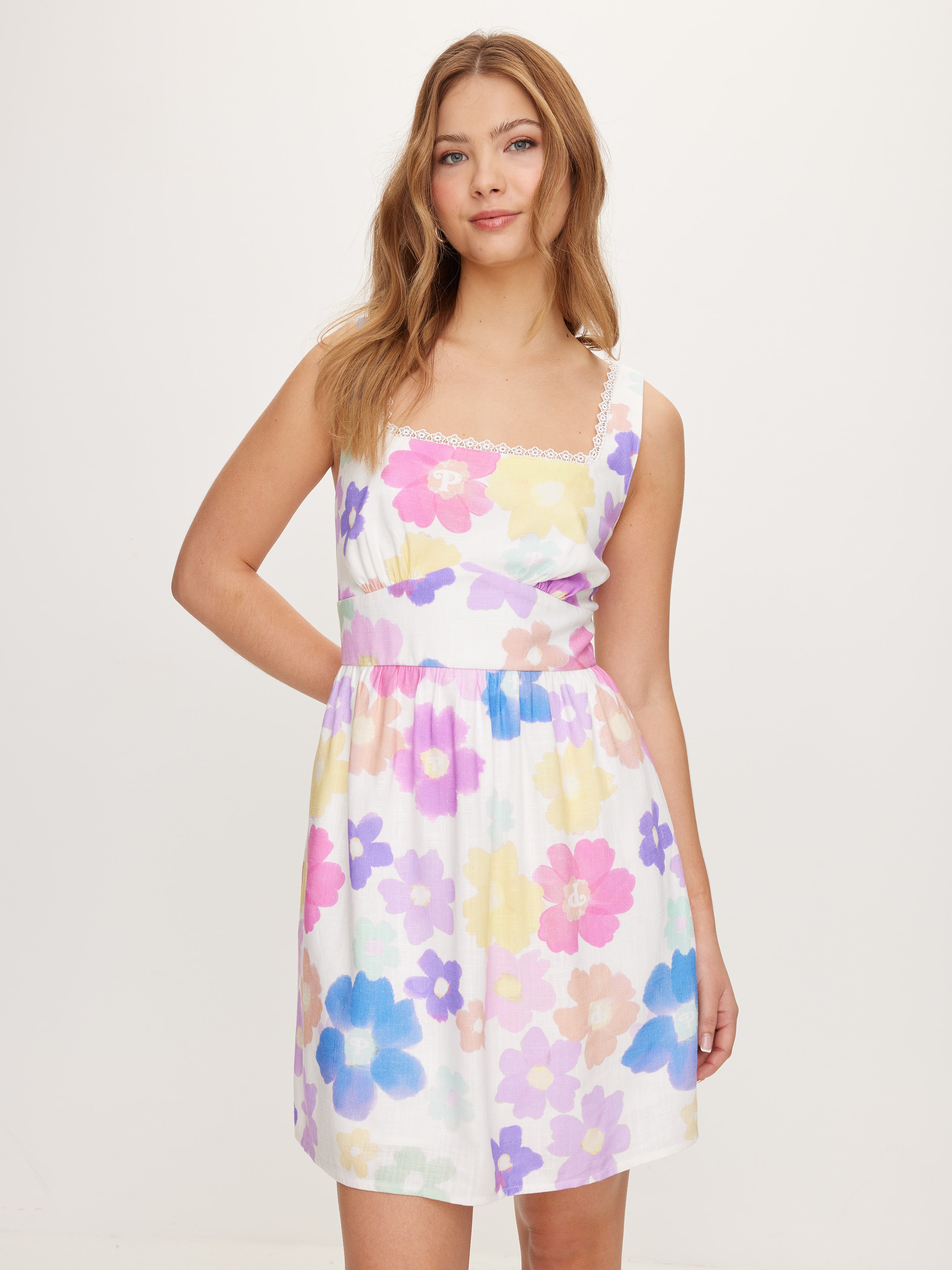 Jada Lace Trim Mini Dress