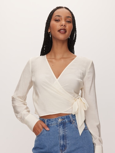 Bree Textured Wrap Top                                                                                                          