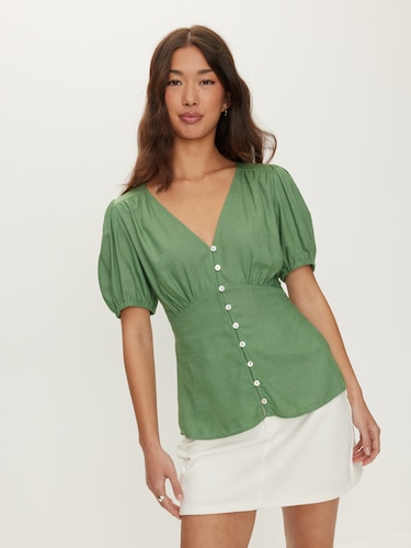 Adriana Ruched Sleeve Top                                                                                                       