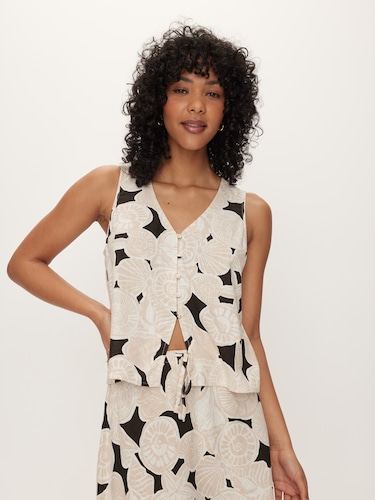 Carly Button Through Top                                                                                                        