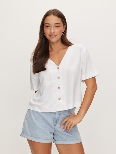 Ash Button Through Top                                                                                                          