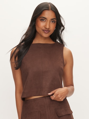 Sammy Sleeveless Suedette Top                                                                                                   