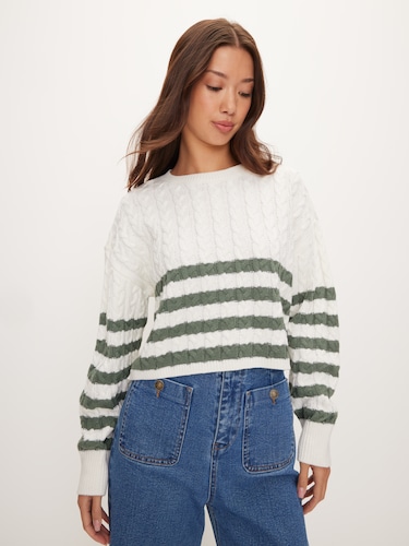 Carly Cable Crop Knit                                                                                                           