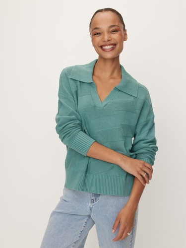 Darcy Diagnol Polo Knit                                                                                                         