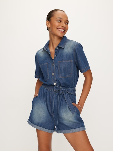 Leigh Denim Playsuit                                                                                                            