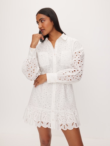 Broderie Mini Dress                                                                                                             