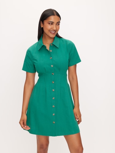 Briana Twill Mini Dress                                                                                                         