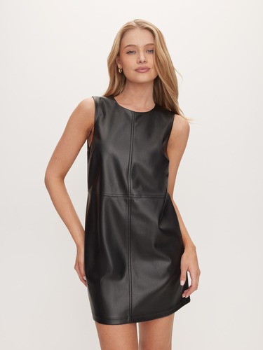 Faux Leather Shift Dress                                                                                                        