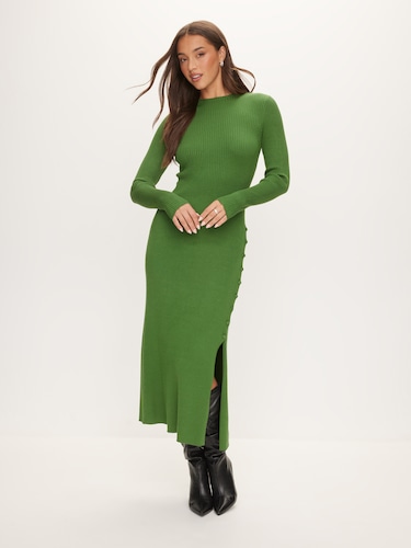Maya Long Sleeve Knit Midi Dress                                                                                                