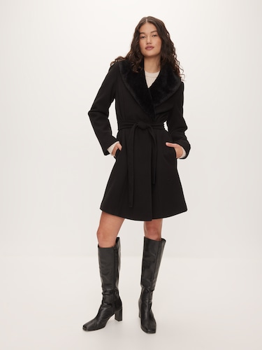 Charlotte Faux Fur Collar Coat                                                                                                  