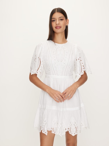 Monica Cutwork Mini Dress                                                                                                       