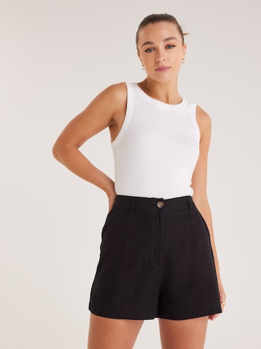 Linen Blend Aline Short                                                                                                         