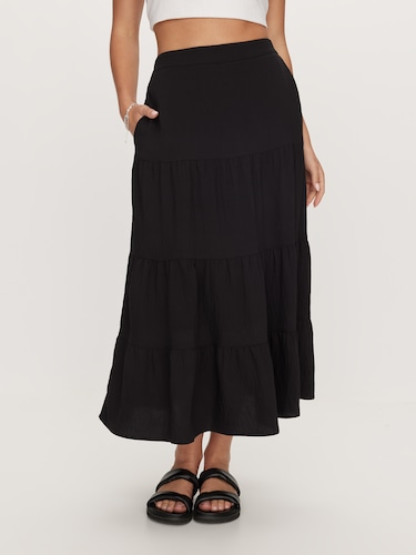 Harriet Textured Midi Skirt                                                                                                     