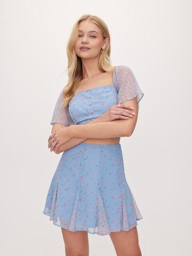 Chrissy Godet Skirt                                                                                                             