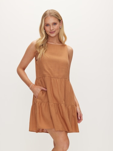 Tiana Boatneck Tiered Dress                                                                                                     
