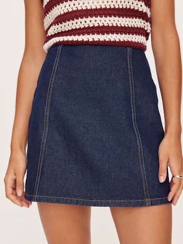 Anna Aline Denim Mini Skirt                                                                                                     