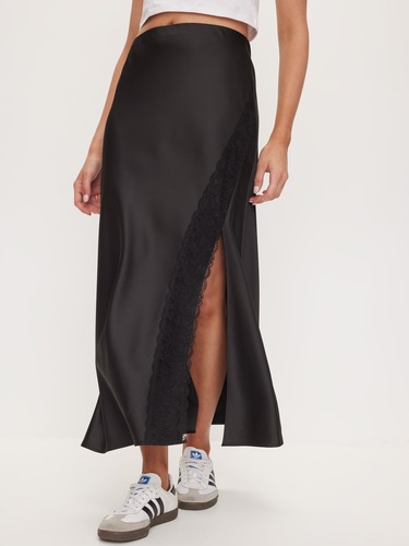 Iris Satin Slip Lace Skirt                                                                                                      