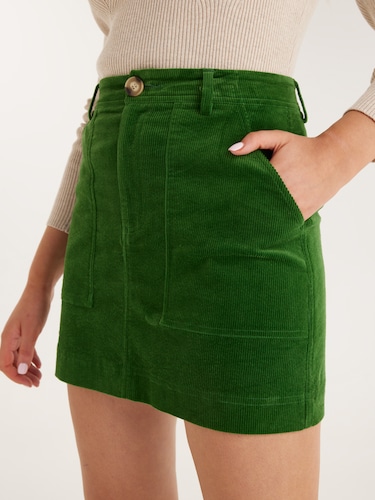 Cord Cargo Mini Skirt