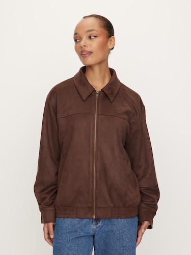 Suedette Bomber Jacket