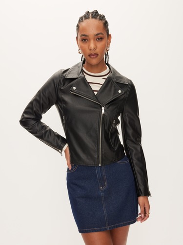 Faux Leather Biker Jacket                                                                                                       