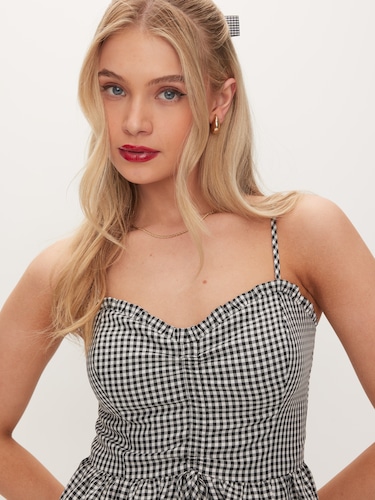 Gingham ruffle top online