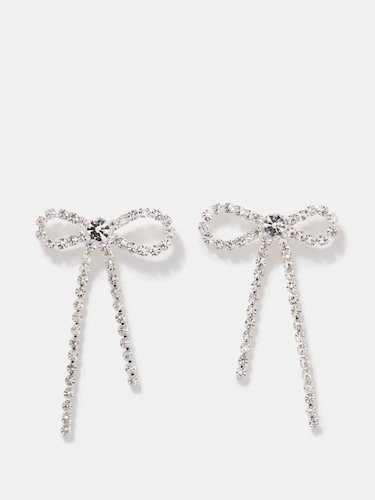 Rhinestone Bow Earrings                                                                                                         