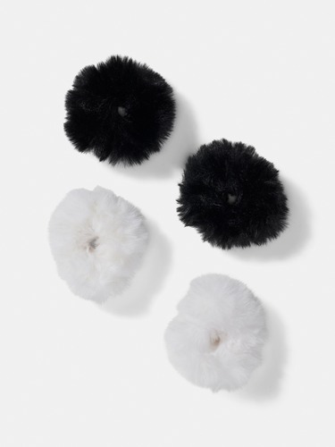 4 Pack Fluffy Scrunchies                                                                                                        