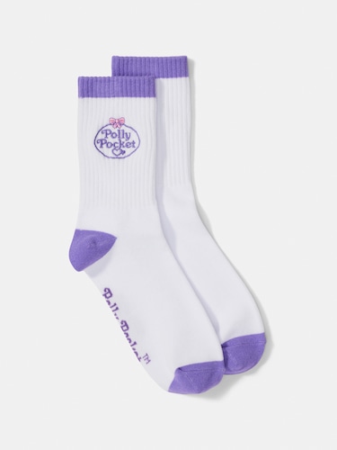 Polly Pocket Embroidered Rib Crew Sock                                                                                          