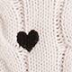 White Black Embroidered Heart